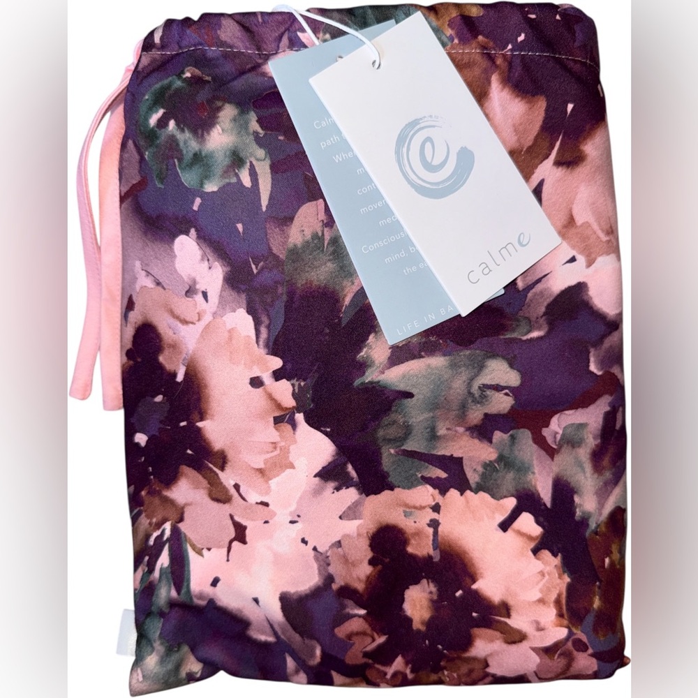 NWT Calme By Johnny Was Large Violetta Dye Yoga Towel Floral 40x70 Quick Dry